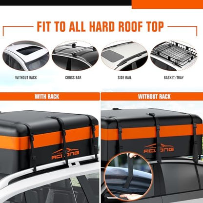 Car Roof Bag 21 Cubic Feet Waterproof 840D Heavy Duty Rooftop Cargo Carrier Bag - Image 2