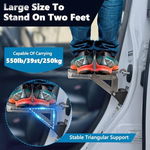 Adjustable Car Door Step, Aluminum Alloy Sturdy Foot Stand, 7 Angle Design - Image 4