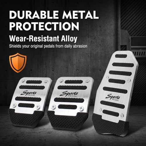 3 PCS Car Pedal Cover Set, Alloy Non-slip Brake Clutch Pedal Covers Kit - Image 5