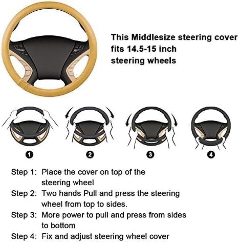 HAOKAY Top Grade Gray Genuine Leather Steering Wheel Cover Men Women, Luxury - Image 6