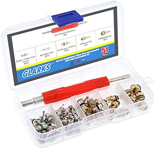 Glarks 51Pcs Car Air Conditioner Valve Core Schrader Valve Cores Accessories - Image 3