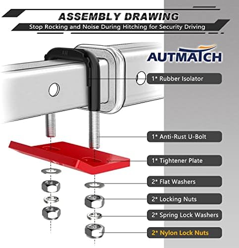 AUTMATCH Hitch Tightener Anti-Rattle Clamp - Image 3