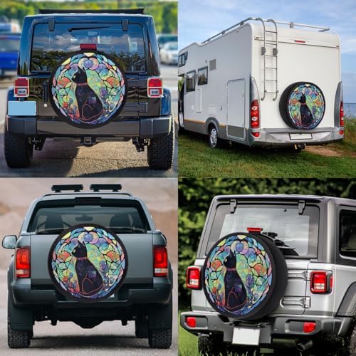 Spare Tire Cover for RV Trailer, Glass Painting Cats Waterproof Sun Leather - Image 6