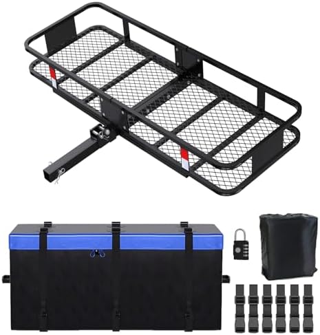 FORWODE 60x20x6 Hitch Carrier for 2 Inch Receiver, 500LB Capacity Hitch Mount by FORWODE