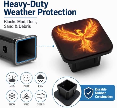 Fire Bird Hitch Cover Receiver Tube Hitch Plug, Tool-Free Install Tow Hitch - Image 6