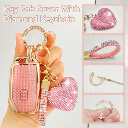 Key Fob Cover with Diamond, Compatible with Kia Cerato Ceed Forte NIRO Sorento - Image 3