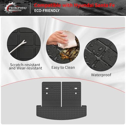 Trunk Mat with Backrest Mat for 2024 2025 2026 Hyundai Santa Fe - Image 4