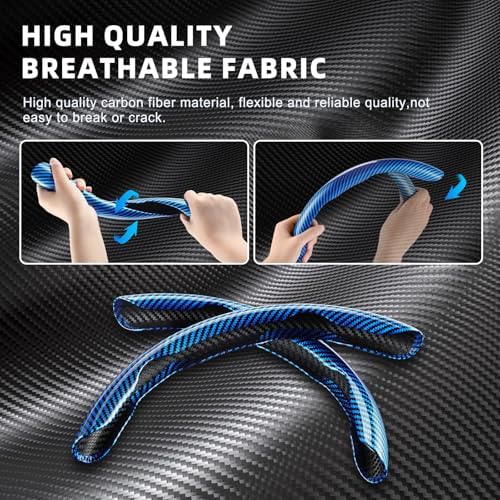 Amiss 3pcs Carbon Fiber Anti-Skid Steering Wheel Cover, Waterproof Design - Image 2