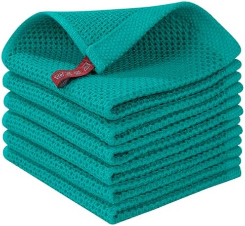 Homaxy 100% Cotton Waffle Weave Kitchen Dish Cloths 6-Pack by Homaxy