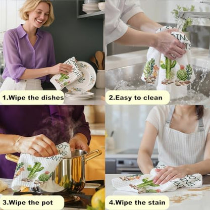 Funny Cactus Kitchen Towels, Cactus Gifts Dish Towels - Image 6