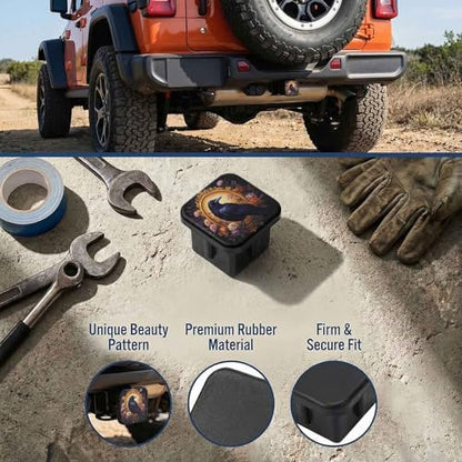 Trailer Hitch Cover 2 Inch Square Receiver Hitch Cover Rubber Tube Plug - Image 3