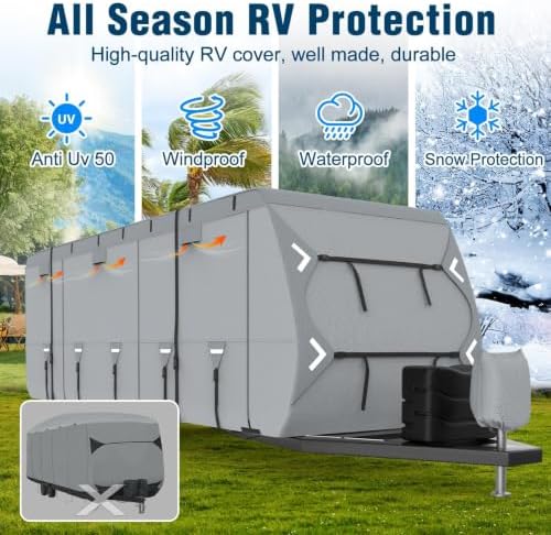Mofeez RV Cover, 20-22ft Travel Trailer Cover, Heavy Duty 7 Layer Top Anti-UV - Image 2