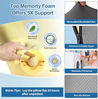 22" XL Reading Pillow Sitting in Bed, Back Support & Armrests - Image 6