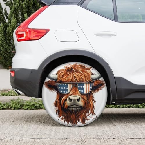 Spare Tire Cover for RV Trailer, Highland Cow American Tire Covers Universal - Image 6
