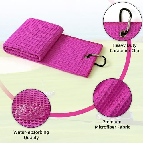 Mile High Life Golf Towel & Groove Brush Set, Microfiber Waffle-16 x24 - Image 2