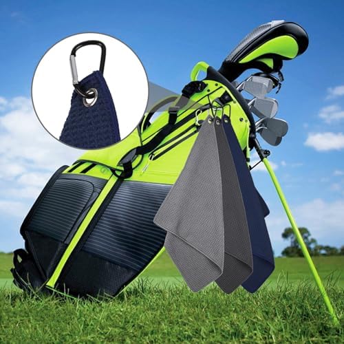 3 Pack 16" X 16" Golf Towels for Golf Bags, 3 Dark-Gray Colors - Image 2