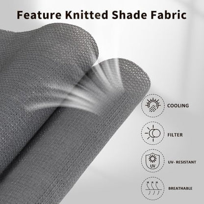 SMONTER Outdoor Sunshade Roller Shade 5'W x 6'H, Exterior Cordless Roll Up - Image 3