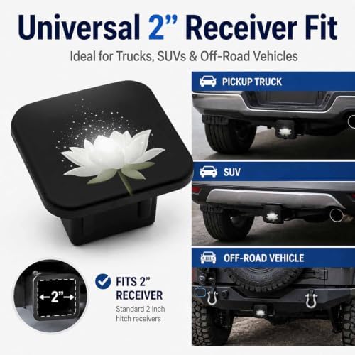 Trailer Hitch Covers White Lotus, Heavy Duty 2 Inch Hitch Cover - Image 4