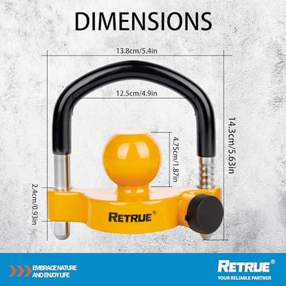 RETRUE Universal Trailer Coupler Hitch Ball Lock, - Image 5