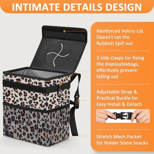 Vankor Car Trash Can with Lid Leak Proof Car Accessories - Image 4