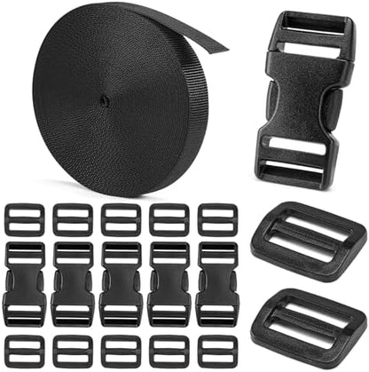 BEYOURD 3/4" Buckles and Straps Set: 6 Yards of Thick Nylon Webbing, 12 by BEYOURD