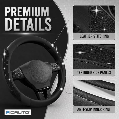 PIC AUTO Steering Wheel Cover, Universal Fit 14.5"-15.5" Car Steering Wheels - Image 4