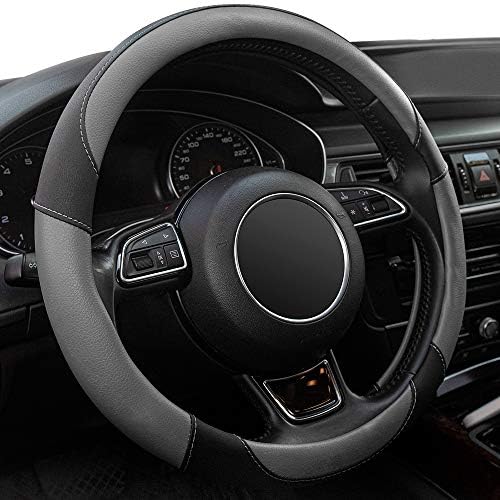 Steering Wheel Covers Gray Universal Microfiber Leather, Suitable by Xizopucy