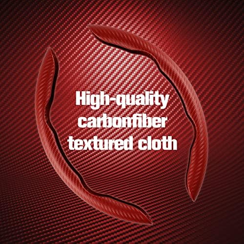Amiss 2pcs Carbon Fiber Anti-Skid Steering Wheel Cover, Waterproof & Segmented - Image 3