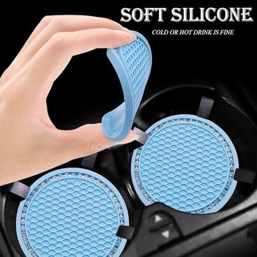 2PCS Bling Cup Holder Coaster, 2.75 Inch Auto Car Cup Holder Insert Coasters - Image 4