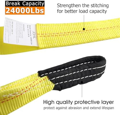 Recovery Tow Strap with Reinforced Loops 2inx20ft Heavy Duty 24, 000lb Break - Image 5