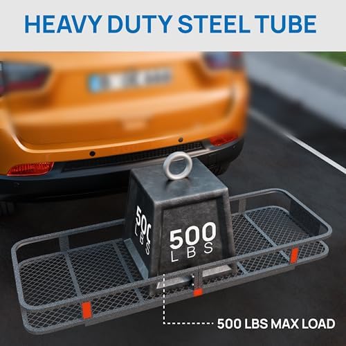 TUFFIOM Folding 500lbs Steel Hitch Mount Basket Cargo Carrier, Waterproof Cargo - Image 5