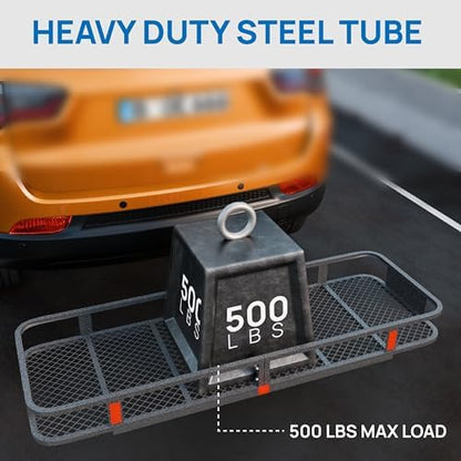 TUFFIOM Folding 500lbs Steel Hitch Mount Basket Cargo Carrier, Waterproof Cargo - Image 5