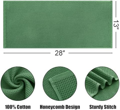 Kitinjoy 100% Cotton Waffle 6-Pack Kitchen Towels, Grass Green - Image 2