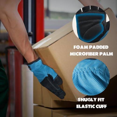 HANDLANDY Work Gloves for Men & Women, Utility Mechanic Working Gloves Touch - Image 2