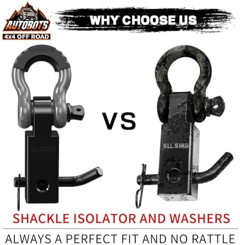 AUTOBOTS Tow Hitch Receiver 2" Shackle Hitch Receiver Gray - Image 5