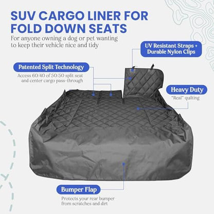4Knines SUV Cargo Liner for Dogs, Fold Down Seats, Tan XL - Image 3