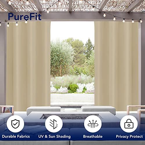 PureFit Outdoor Curtains for Patio Waterproof Weatherproof Outside Curtains - Image 3