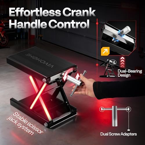 VIVOHOME 1100 LBS Motorcycle Lift Scissor Jack, Wide Deck Hoist Stand - Image 3