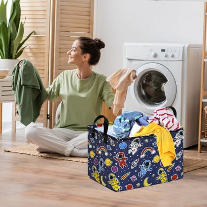 Space Storage Basket for Boys, Rocket Toy Bin, Kids Gifts Basket - Image 4