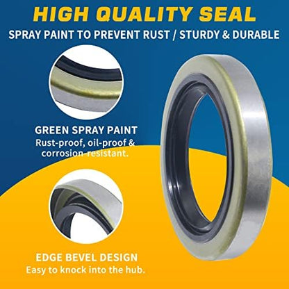 10pcs Trailer Hub Wheel Grease Seals Kit 1.719'' I.D x 2.565'' O.D - Image 4