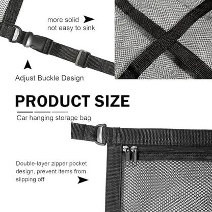 Upgrade Car Ceiling Cargo Net Pocket, 31.5" x 20.87" Strong Load Car Roof - Image 7