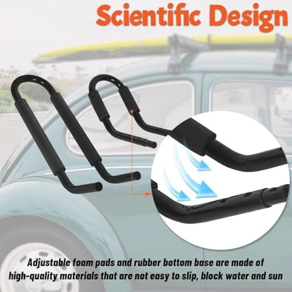 ECOTRIC Universal Kayak Roof Rack J-Bar Rack HD Kayak Carrier Holder Canoe - Image 5