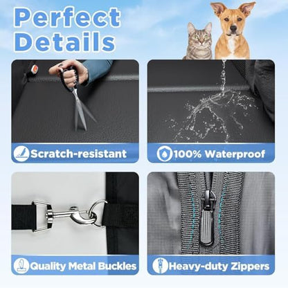 MYJAQI Back Seat Extender for Dogs, Hard Bottom Dog Car Seat Cover - Image 3