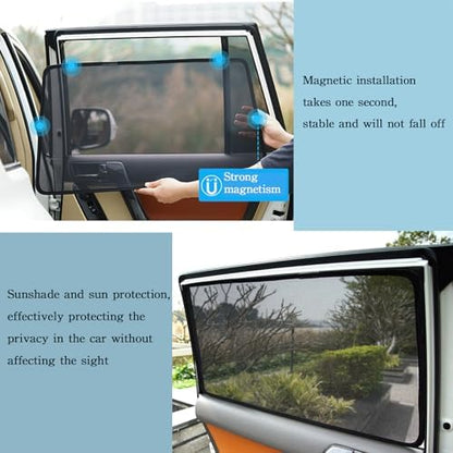 Car Magnetic Sun Protection Curtain 4Pack Suitable - Image 4