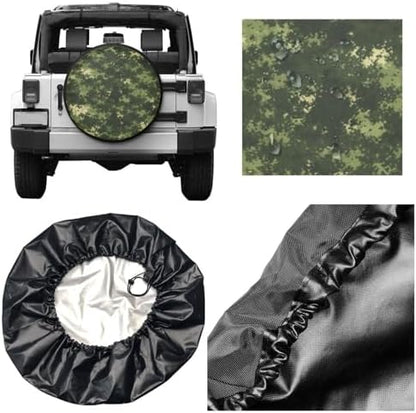 Spare Tire Cover，Army Green Camo Camper Spare Tire Cover Waterproof Sun - Image 5