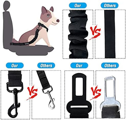 COOYOO Dog Seat Belt, 3 Piece Set Retractable Dog Car Harness Adjustable - Image 4