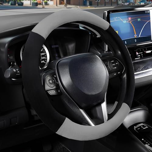 SEG Direct Plush Steering Wheel Cover 14.5"-15" Heavy-Duty, Summer Winter by SEGDirect