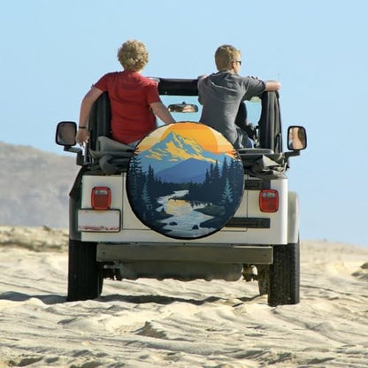 Camping Spare Tire Cover 15 Inch Mountain Adventure Universal Wheel Tire Cover - Image 6