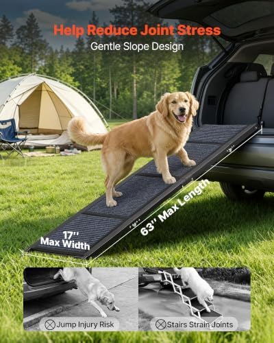 VEVOR Dog Ramp for Cars, Folding Pet Ramps for Medium & Large Dogs up to 250lbs - Image 4