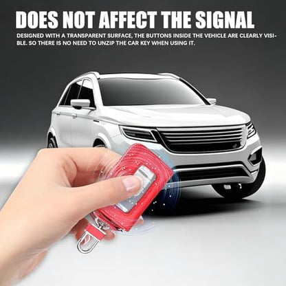Car Key Case, PU Leather Auto Key Fob Cover, Car Smart Key Pouch - Image 4